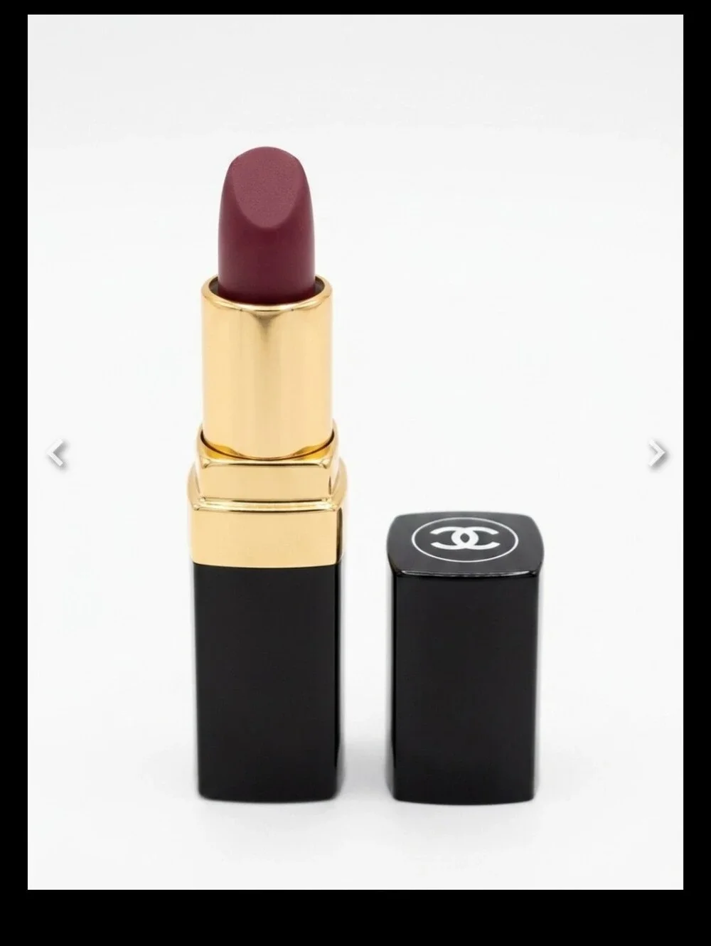 CHANEL Satin Mauve-Brown Lipstick in Iconic Black-Gold Case Color 27 Talisman - Picture 2 of 2